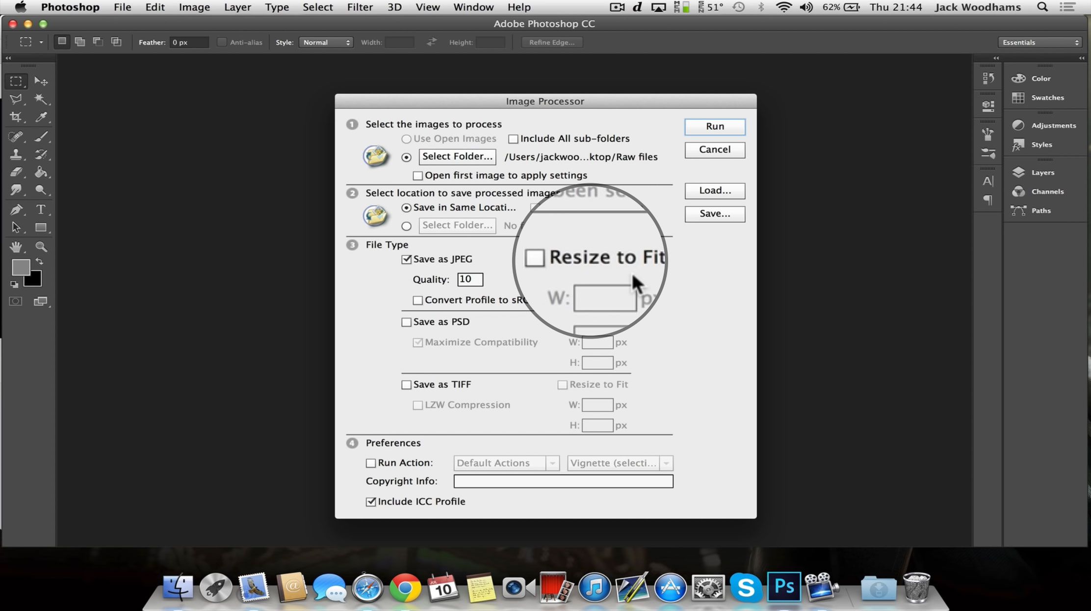 Chuyển đổi DNG sang JPG trong Photoshop trên Mac..
