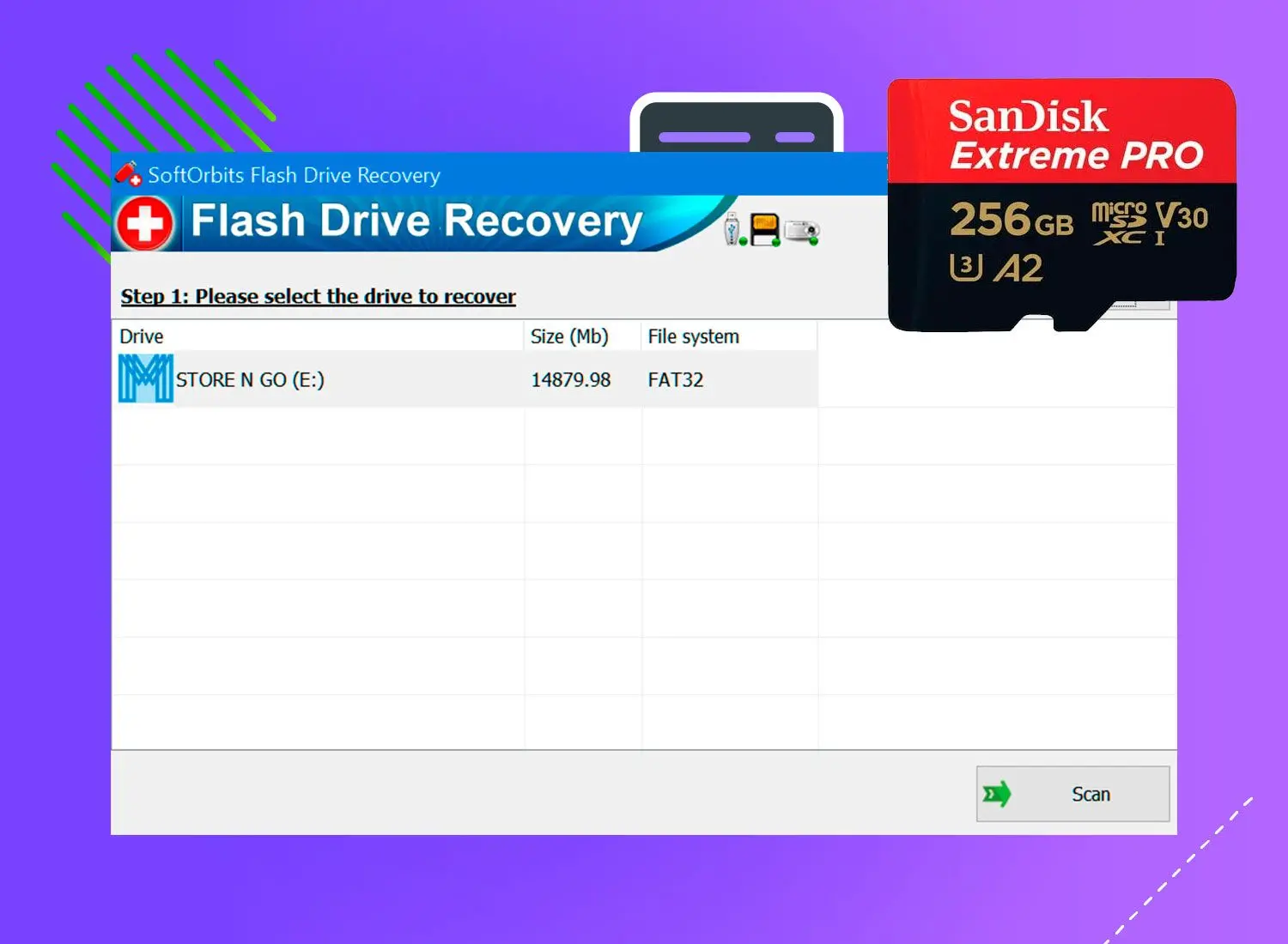 SoftOrbits Flash Drive Recovery Ảnh chụp màn hình.
