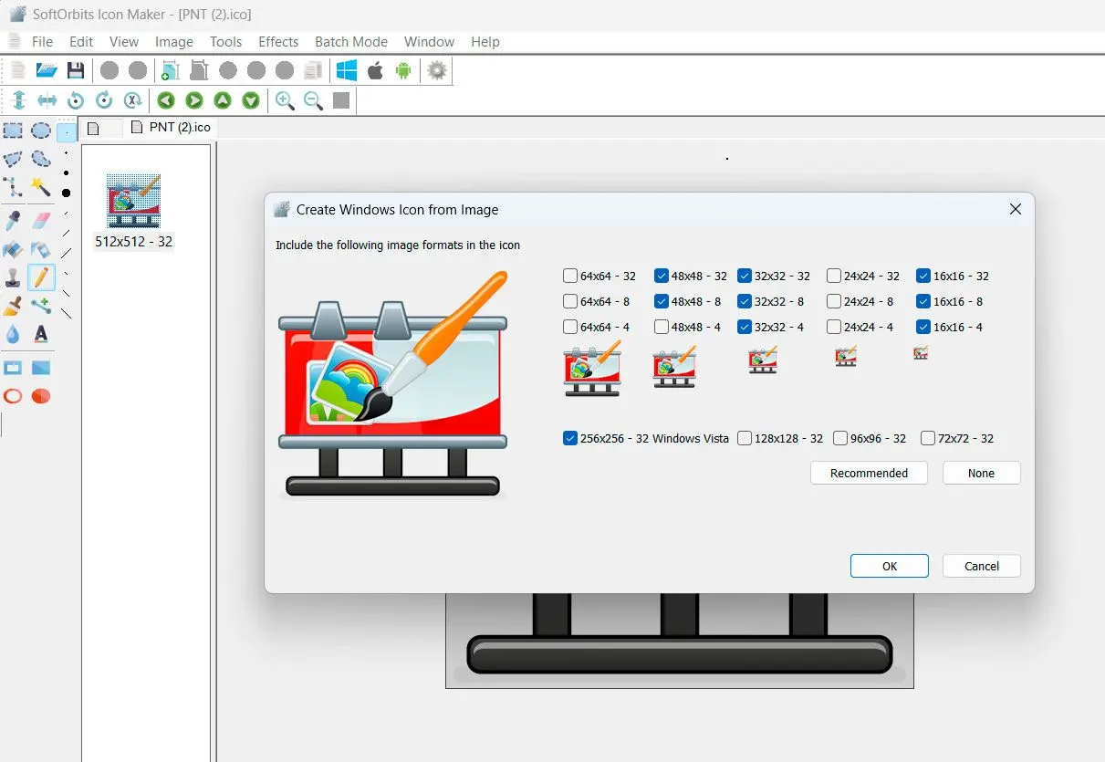 SoftOrbits Icon Maker Ảnh chụp màn hình.