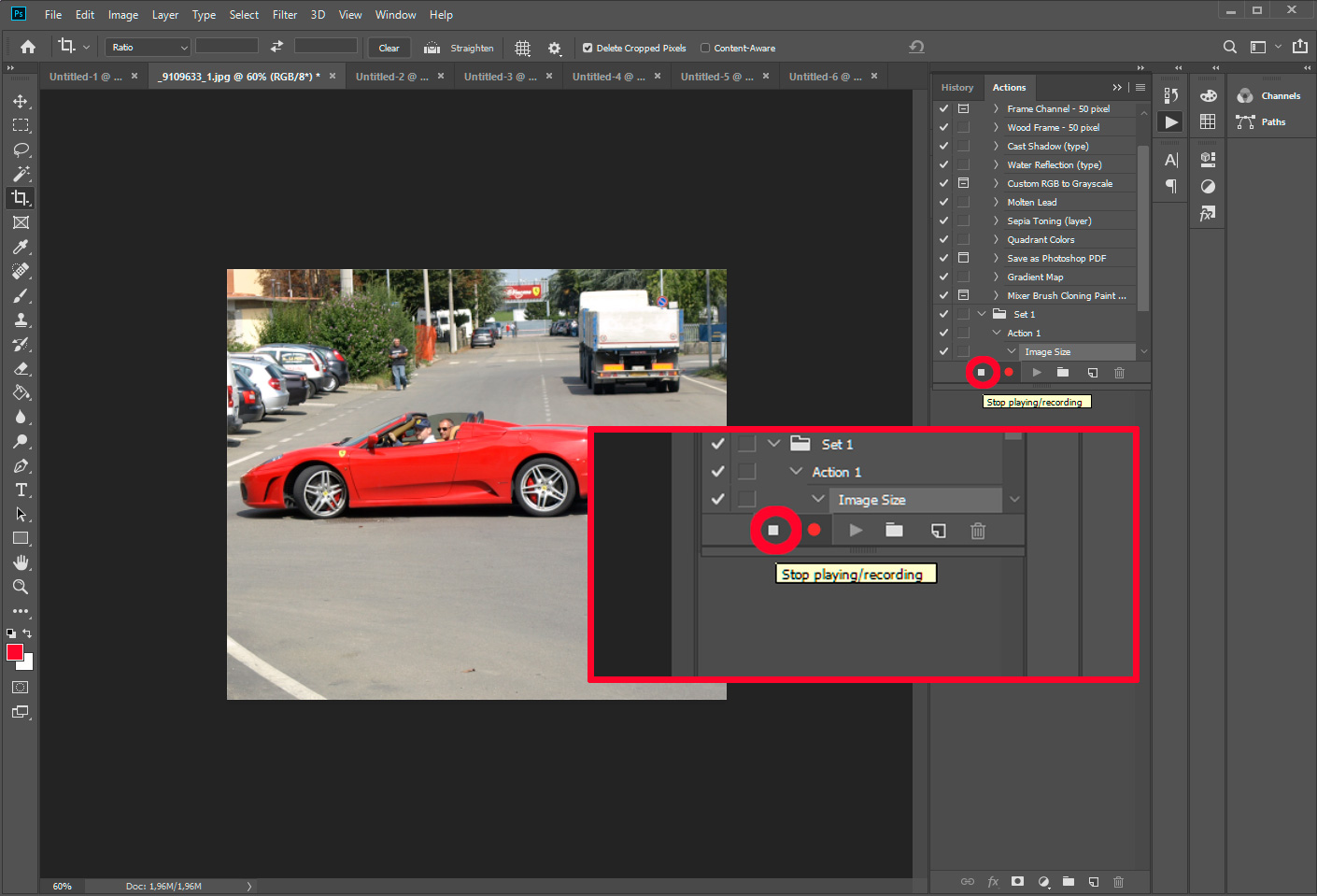 Lưu thao tác thay đổi kích thước ảnh.