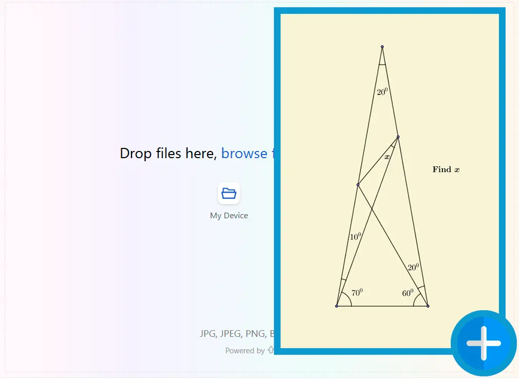 Tải lên hình ảnh bài toán.