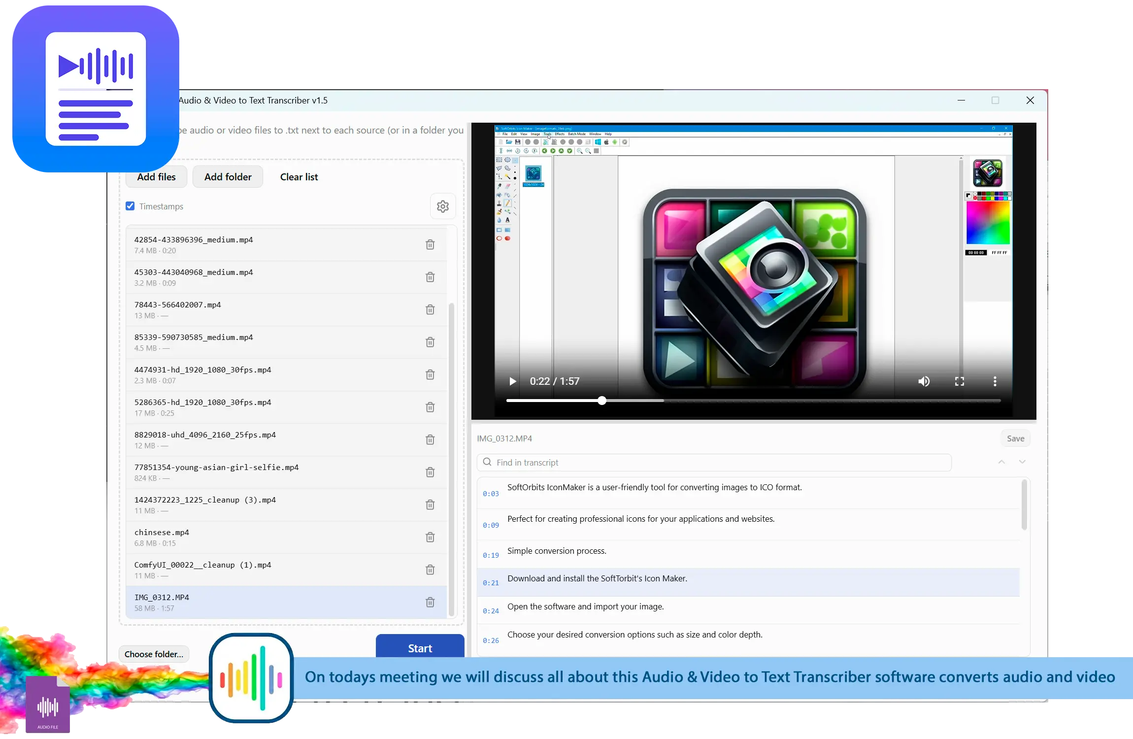 TranscribeIt: Audio & Video to Text Transcriber Ảnh chụp màn hình.