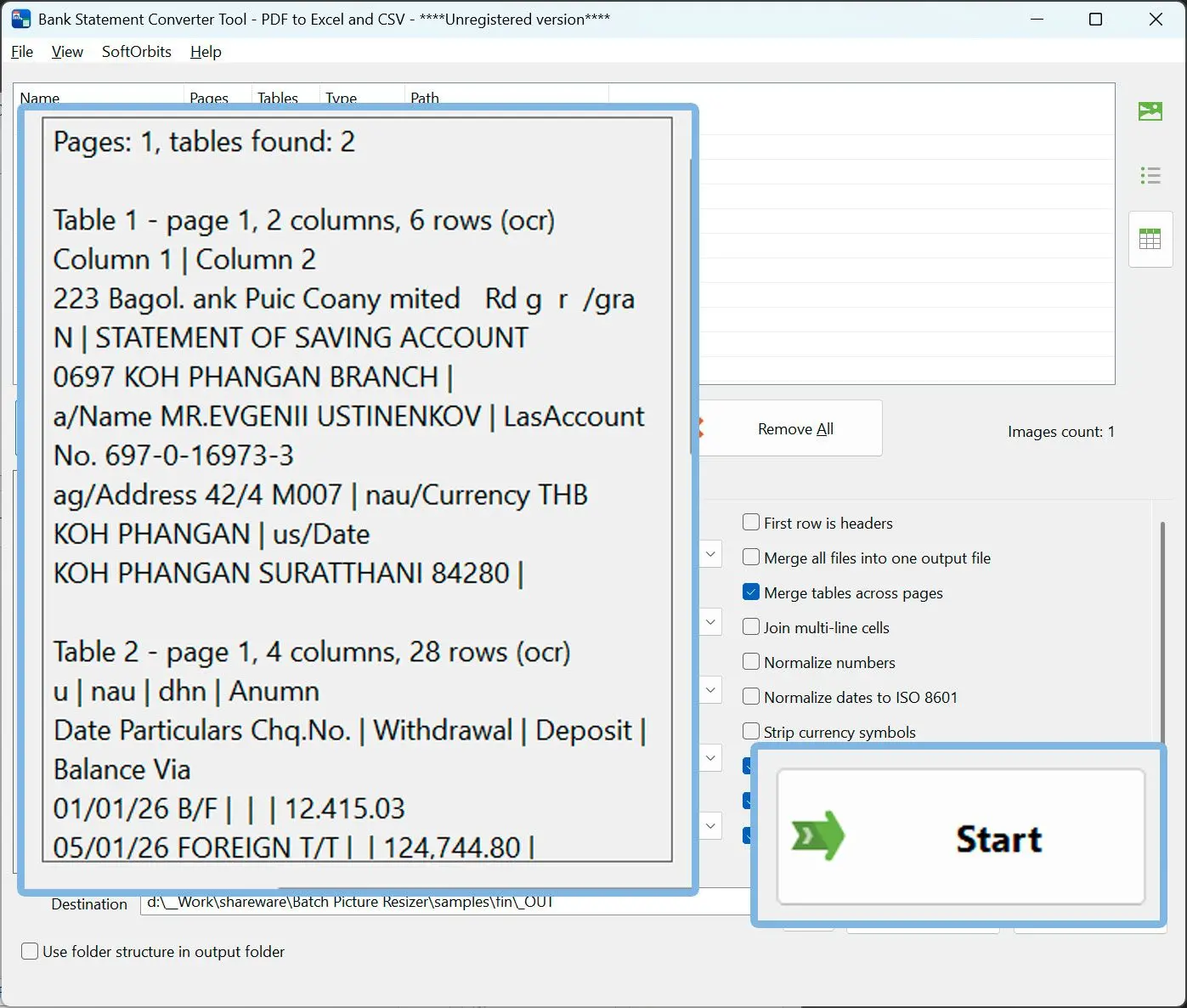 Xem trước, sau đó ghi tệp CSV.