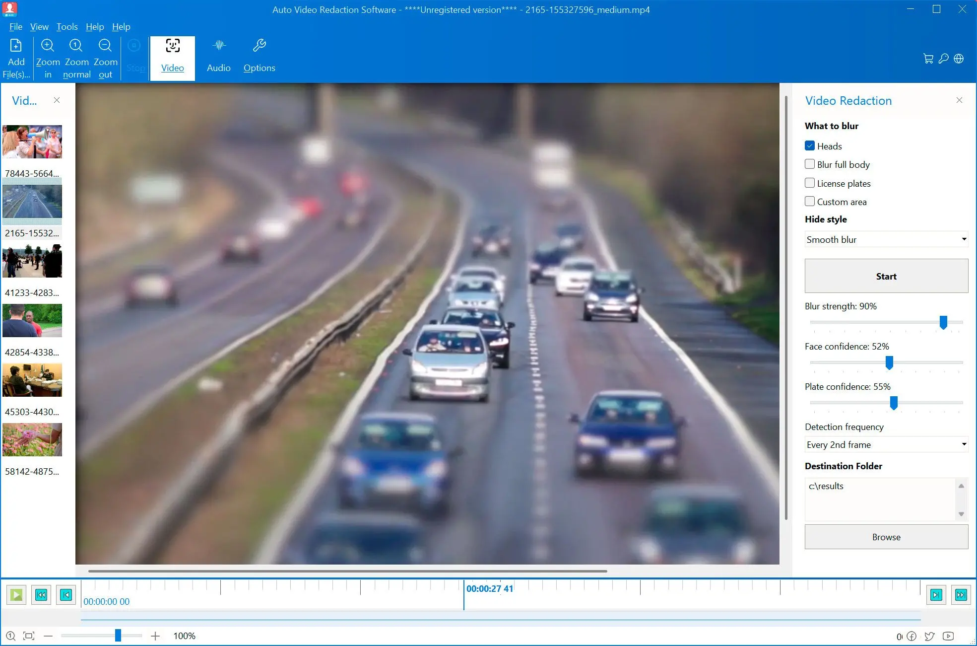 Auto Video Redaction Software Ảnh chụp màn hình.