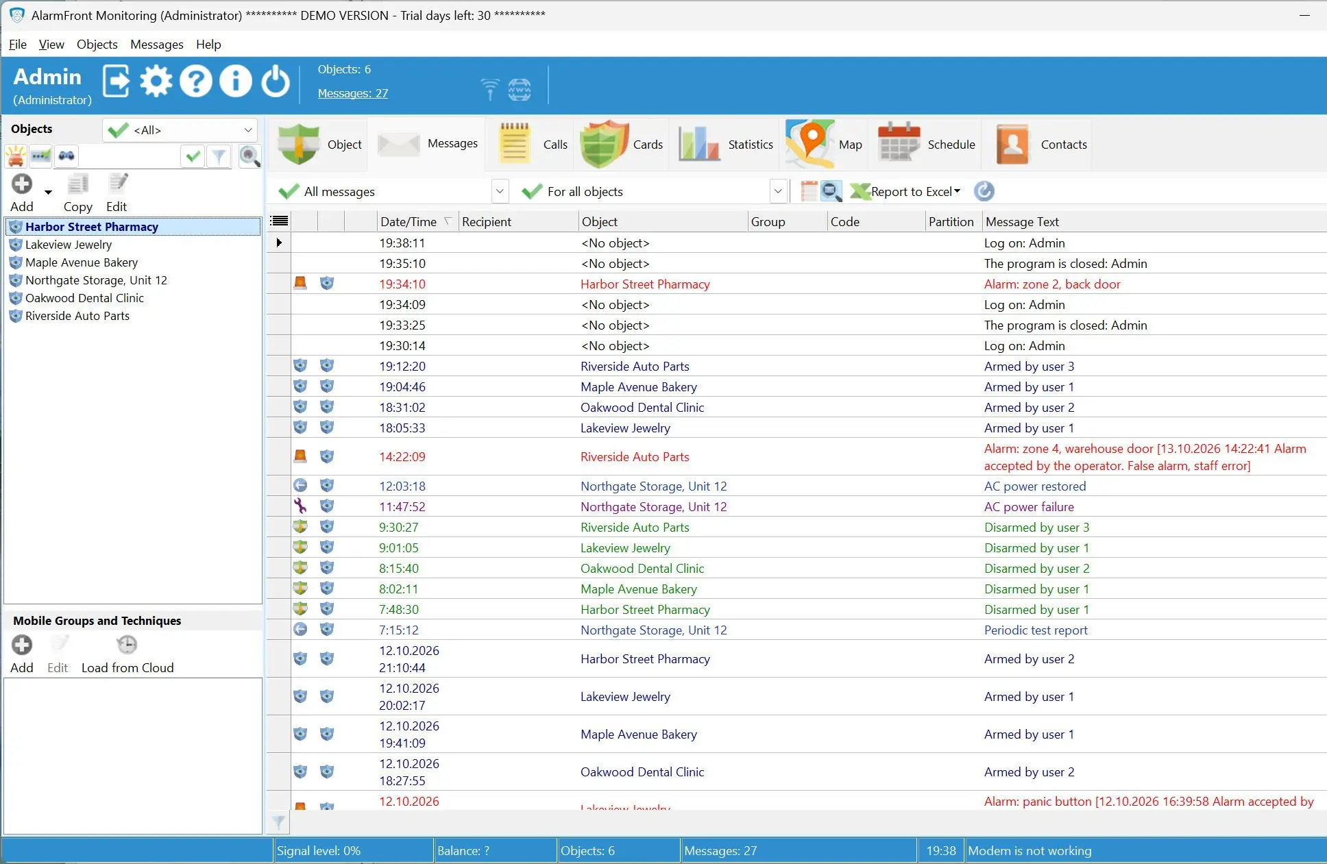 Alarm Front Monitoring Ảnh chụp màn hình.