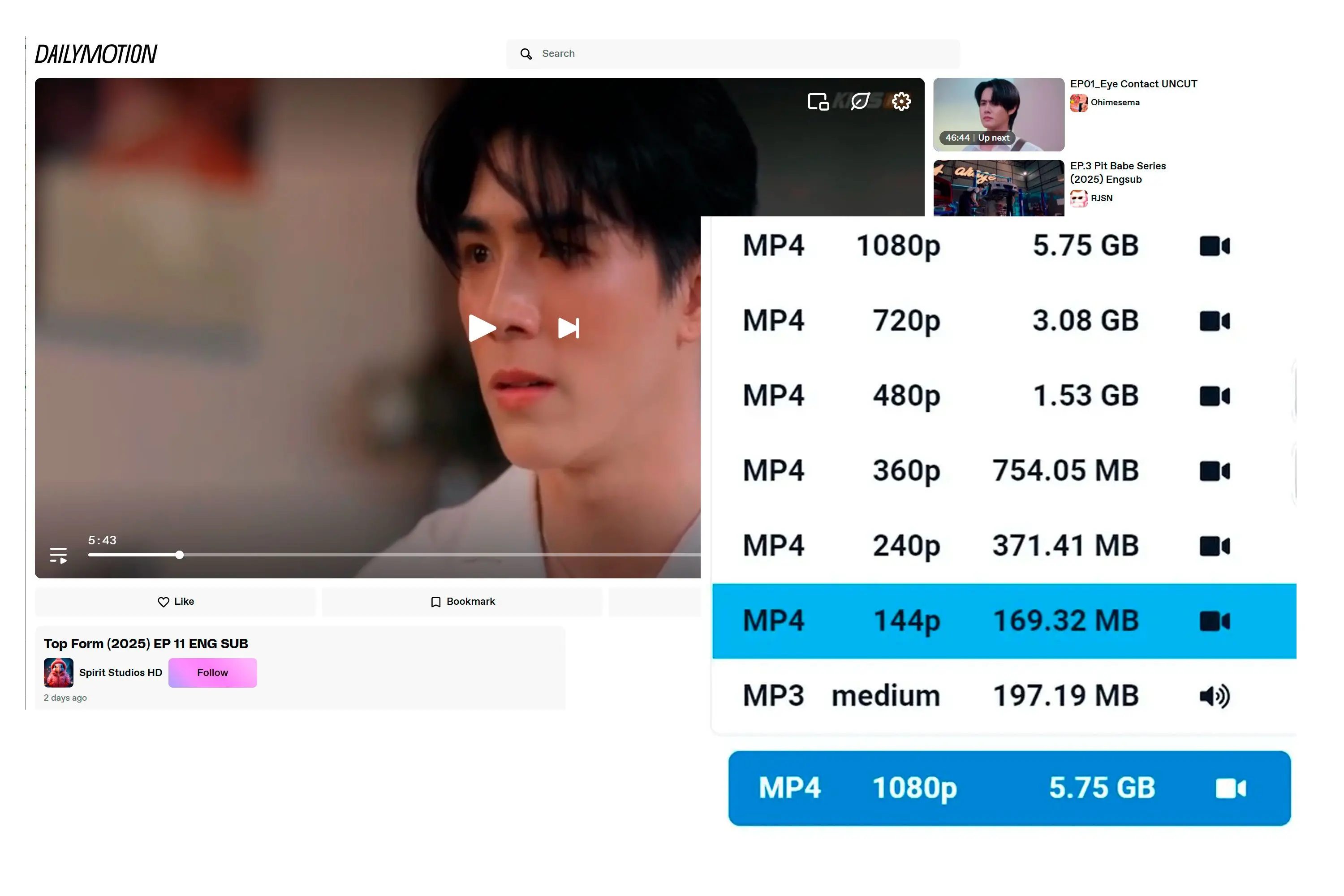 Chọn Định dạng Video hoặc Âm thanh.