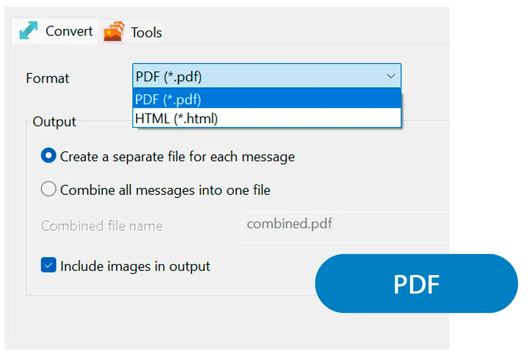 Chọn đầu ra PDF.