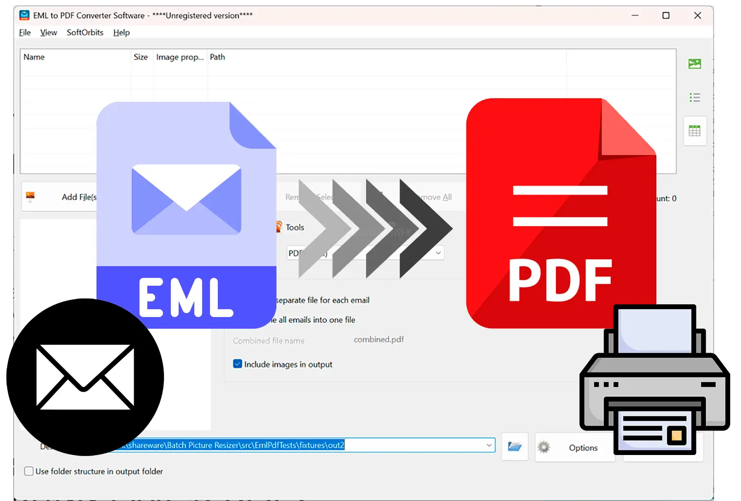Xuất EML sang PDF hoặc HTML có thể in dễ dàng..