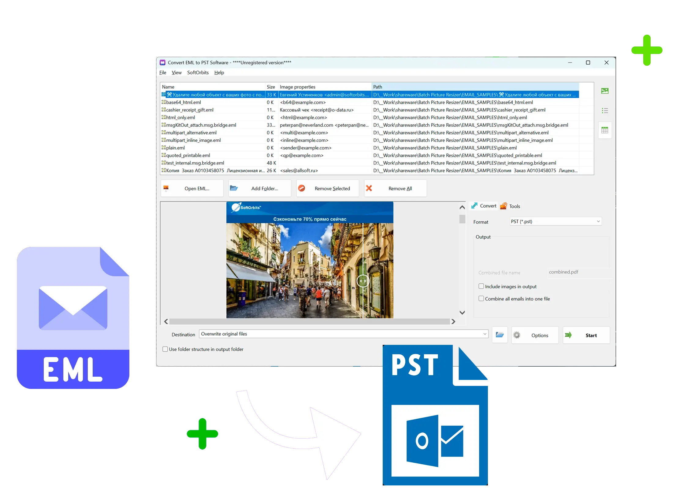 EML to PST Converter Software Ảnh chụp màn hình.