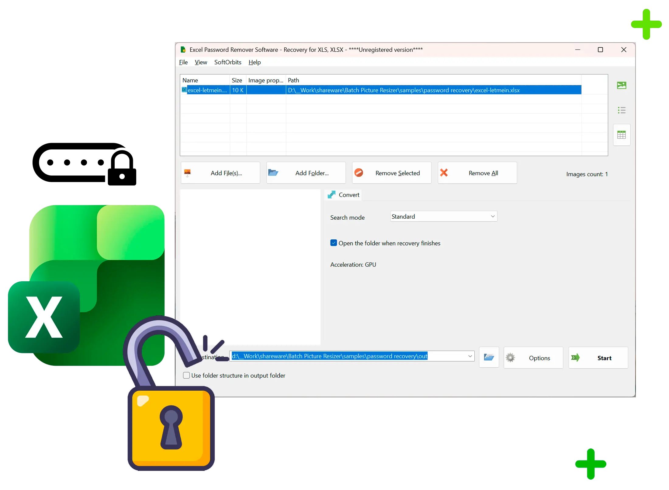 Excel Password Recovery Ảnh chụp màn hình.