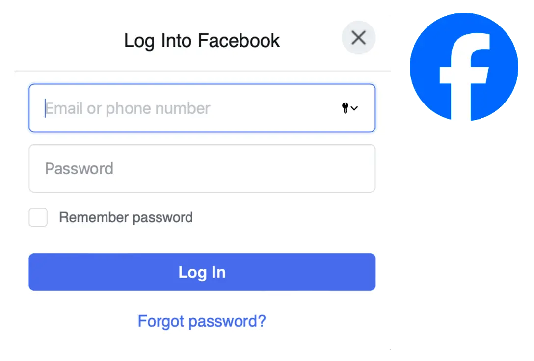Đăng nhập vào Facebook.