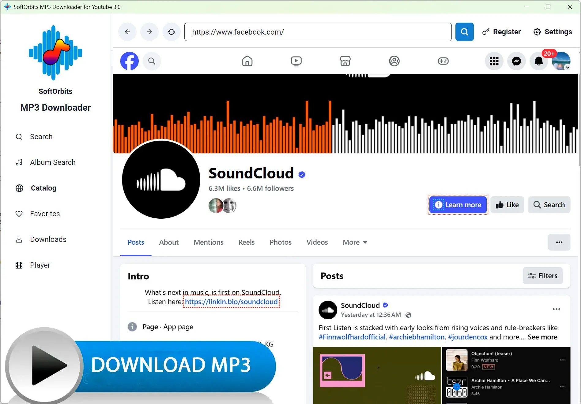 MP3 Downloader for Youtube: Ảnh chụp màn hình.