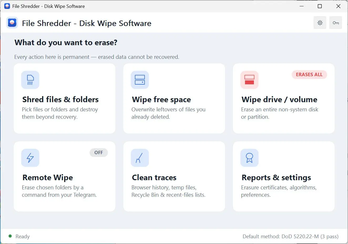 File Shredder - Disk Wipe Software Ảnh chụp màn hình.