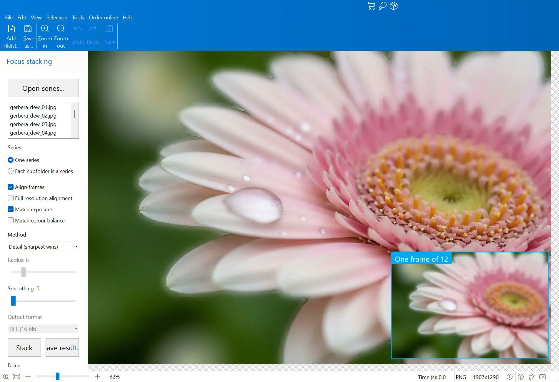 Focus Stacking Software Ảnh chụp màn hình.