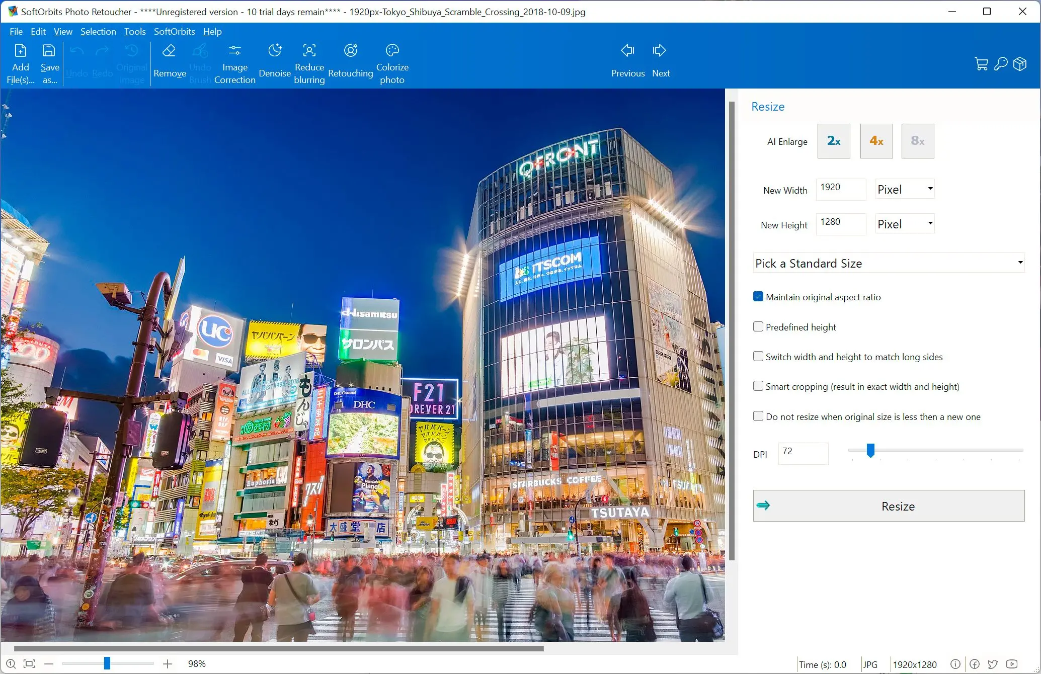 SoftOrbits Photo Retoucher: Ảnh chụp màn hình.