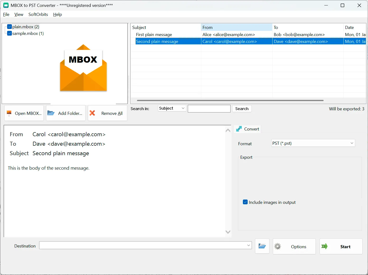 MBOX to PST Converter Software for Outlook Ảnh chụp màn hình.