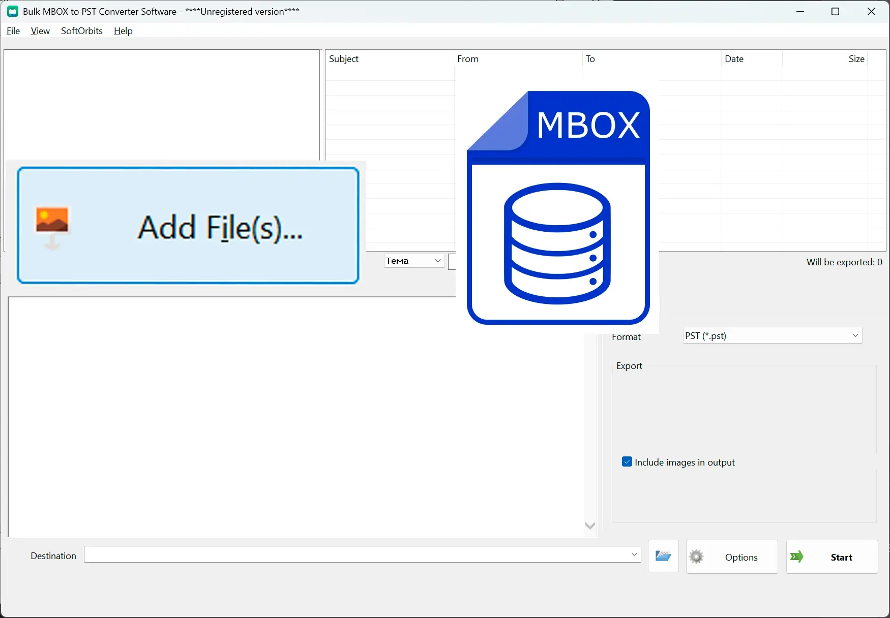 Thêm tệp MBOX của bạn.