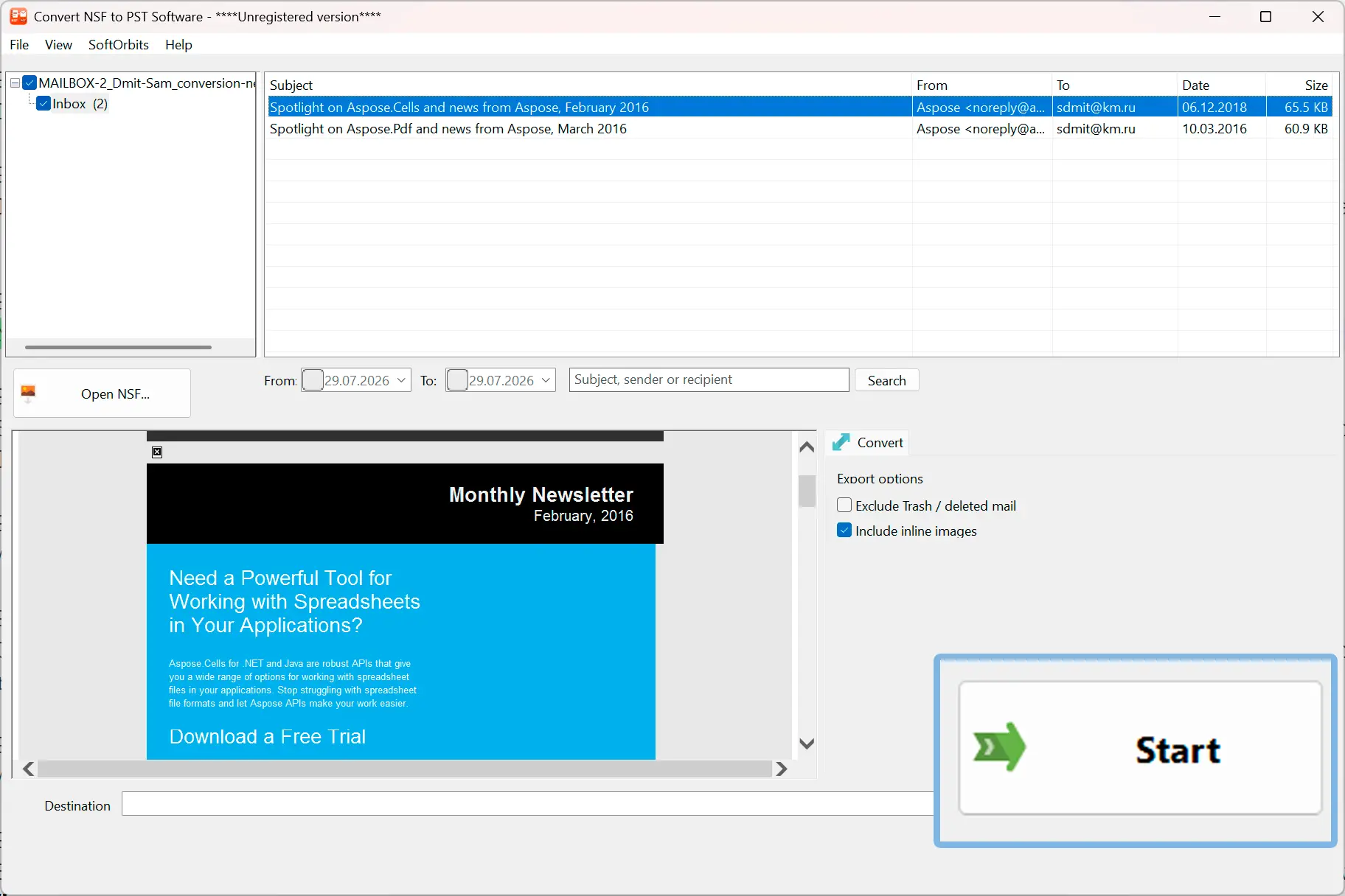 Ghi tệp PST và mở nó trong Outlook.