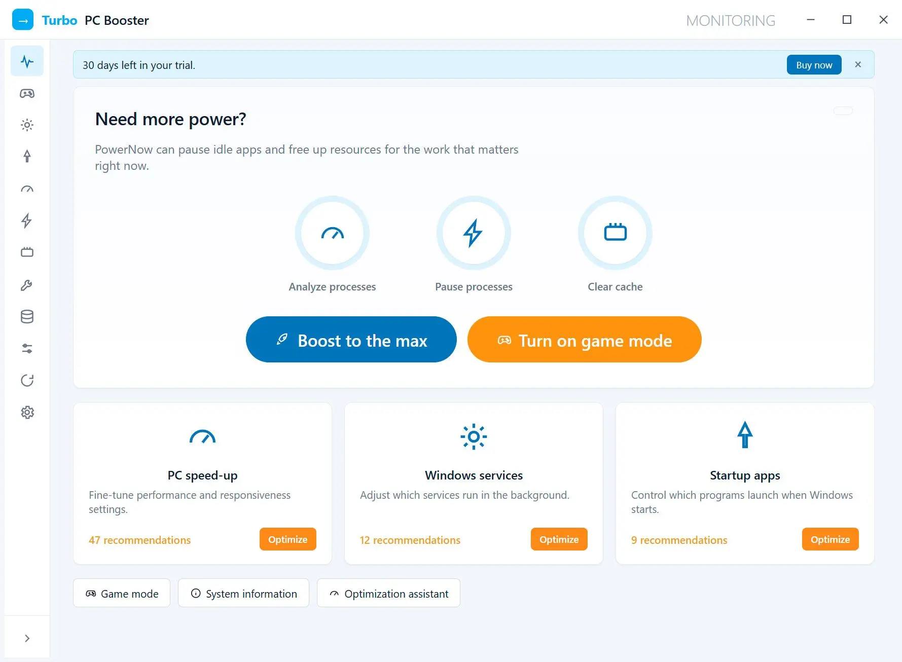 Turbo PC Optimizer Ảnh chụp màn hình.