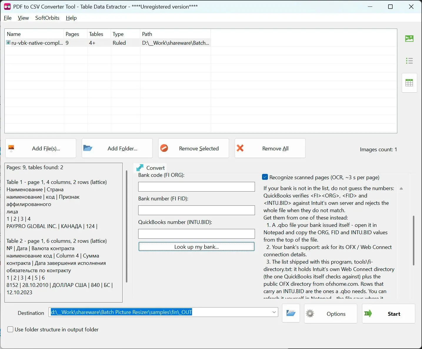 PDF to CSV Converter Ảnh chụp màn hình.