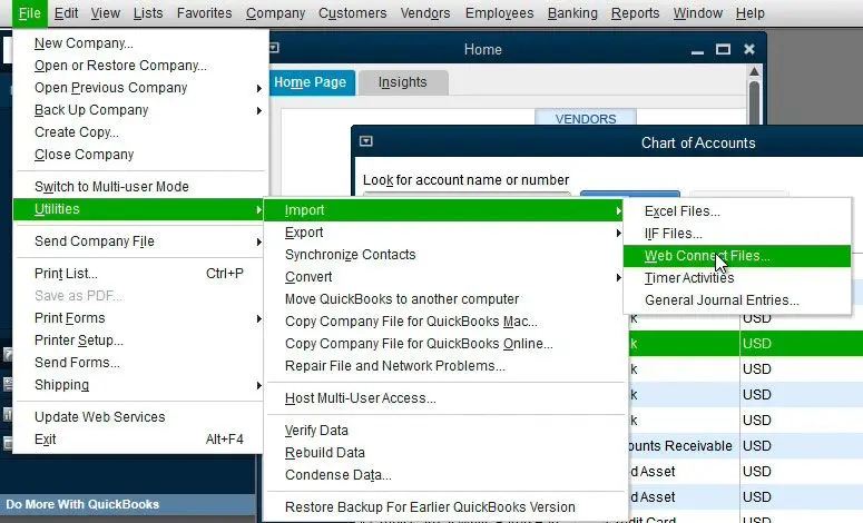 Nhập vào QuickBooks.