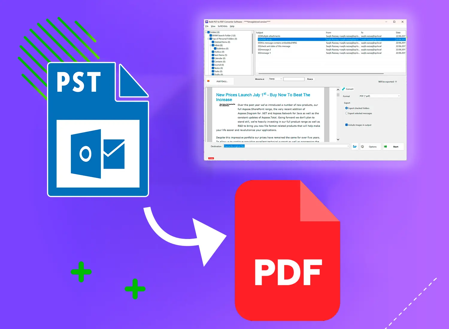 Những gì bạn nhận được với Công cụ Chuyển đổi PST sang PDF.