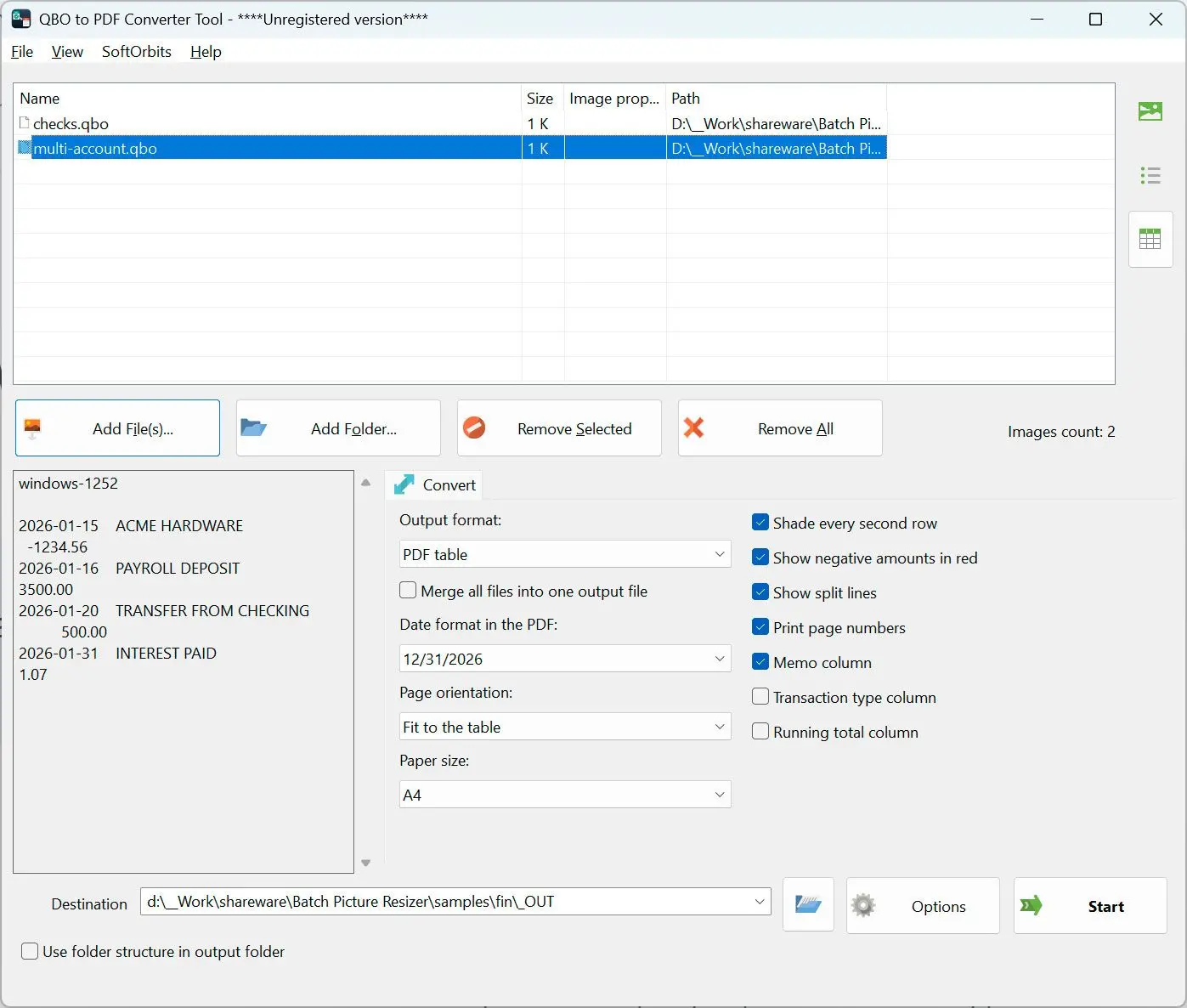 QBO to PDF Converter Ảnh chụp màn hình.