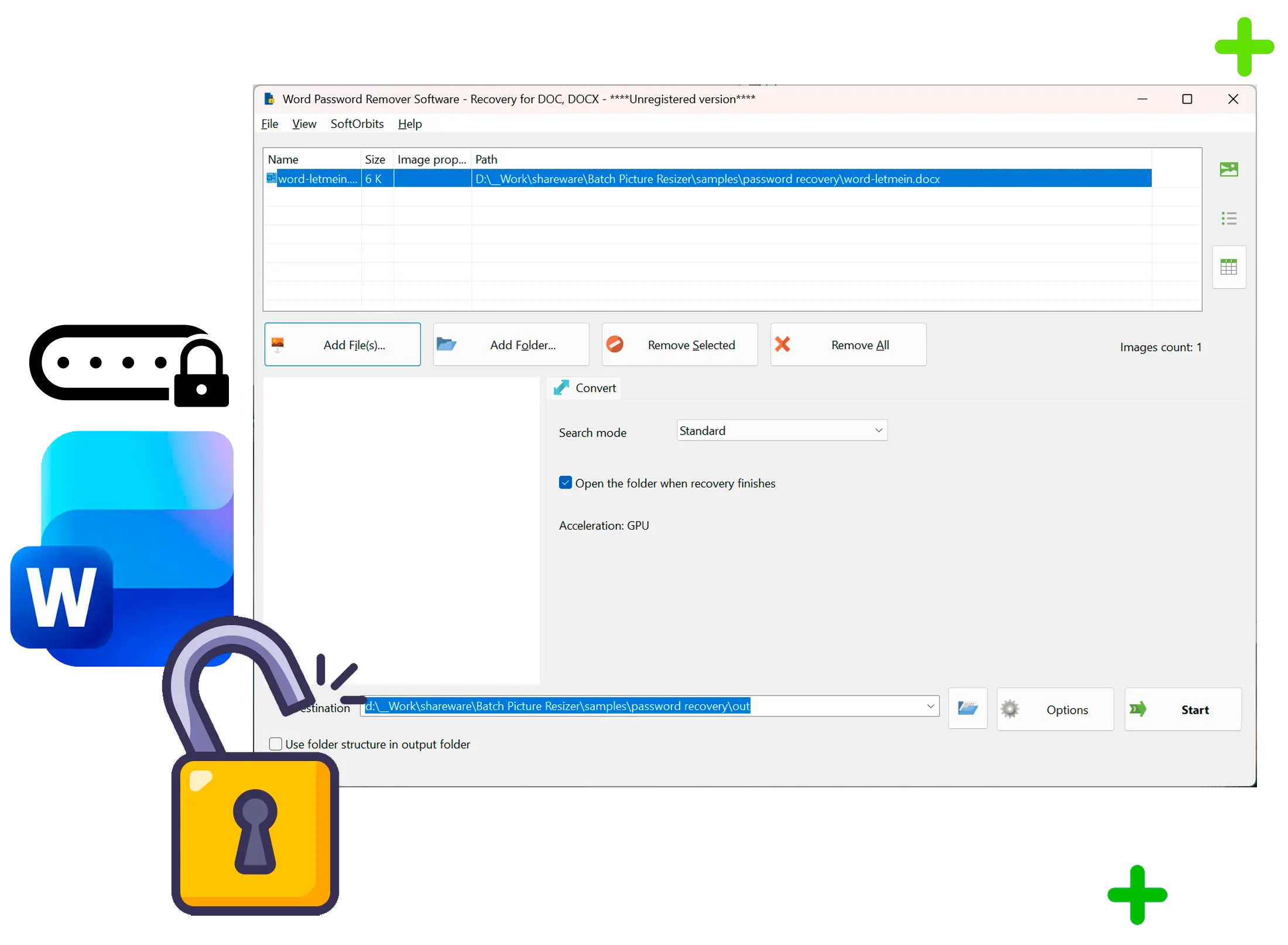Word Password Recovery Ảnh chụp màn hình.