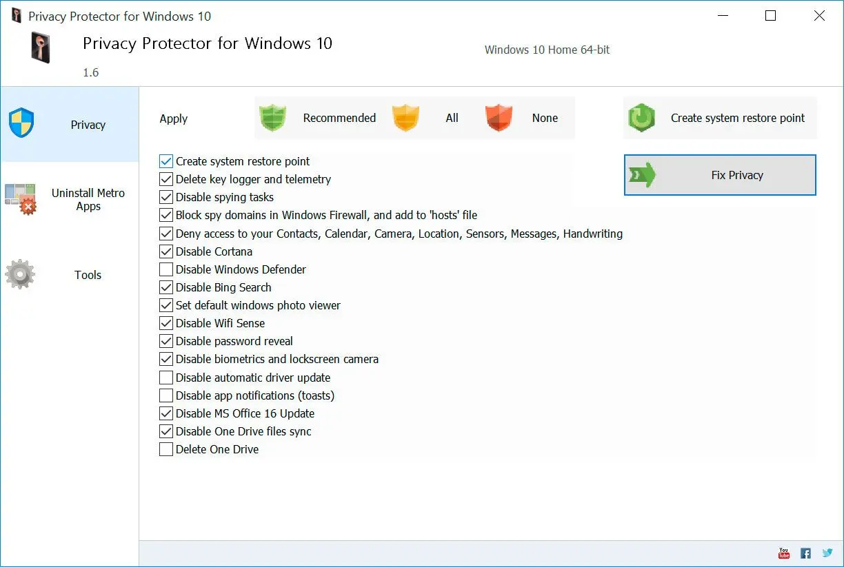 Privacy Protector for Windows 11 Ảnh chụp màn hình.